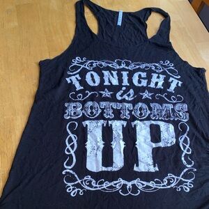 Tonight Is Bottoms Up Racerback Tank Jack Daniels Style Size S black